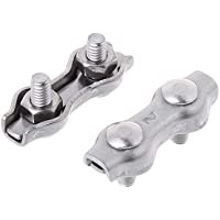 Los mejores  - JunYe 2 Piezas de Acero Inoxidable Clips de Cable de Alambre Abrazaderas Dobles Abrazaderas para Cables 2 mm 3 mm 4 mm 5…